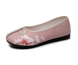 Zingj Shoes, Beef Tendon Sole Spring / Summer 2023 Flat Cloth Shoes Tea Art Embroidered Soft Sole Mother Shoes Women's