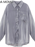 shirt blouse women chemise femme blusas Women's Mesh Chiffon Clothing Summer Silk Shawl Cardigan Blusas Ropa De