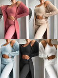 V-neck Temperament Commute Plush Short Pants Three-piece Suit Women's