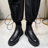 Zingj Boots Men's 2023 New British Style Men's Plus Size Thick Band Short Boots 45 46 Men's Boots