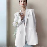 Zingj Suit Jacket Female Spring And Autumn 2024 New Korean Version Loose Web Celebrity Casual Professional Fashion Small Suit
