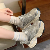 Old Dad Shoes Net Air Permeable In Tide Thick Sole Light Letter Casual Shoes New Retro Coloring