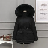 Jacket Women Parka Big Fur Collar Hooded Thick Warm Long Female Coat Casual Outwear Cotton-down Jacket Parkas