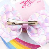 Bows Jojo Siwa Rainbow Printed Knot Ribbon Bow For Girls Handmade Boutique Hair Clip Children Hair
