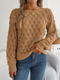 Real Shooting Autumn And Winter Leisure Feathers Hollow Word Collar Shoulder Lantern Sleeve Sweater Women's