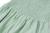 Green Elastic Ruched Midi Dress- Outfit