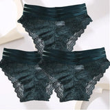 Lace Sexy Women's Panties Finetoo Mid-waist Temptation Transparent Hollow Out Underwear Female Underpants Briefs