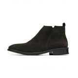 2025 New Youth Pointed Head Big Head Help Low Tube Anti-Villy Skin Thick Bottom Fashion Men's Martin Boots