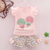 Pieces Cotton Girls Clothing Sets Summer Vest Sleeveless Children Sets Fashion Girls Clothes Suit Casual Floral Outfits