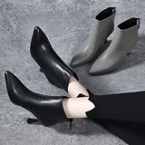Zingj Thin-Heeled Women's Boots Fashion Short Boots 2023 Autumn New Naked Boots Cowhide Rear Zipper Women's Leather