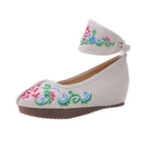Zingj Heels Single Shoes Dance Shoes Embroidered Cloth Shoes Inside The High Slope And Spring And Autumn Women's Shoes Ethnic