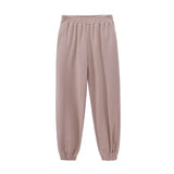 2021 Fitness White Sweatpants Women High Waist Pants Joggers Trousers Elastic Waist Loose