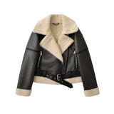 Women's Clothing 2025 New Large-Clip Women's Style Thick Locomotive Leather Fur