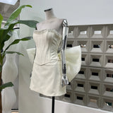 Flashing Vietnamese Niche Diamond Fish Bone Thoracic + Bag Hip Skirt Exaggerated Bow Girl