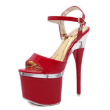 Zingj Hate Day High Nightclub Super High Heels Sandals Women's Work Shoes Show Pole Dancing Shoes Crystal