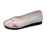 Zingj Shoes, Beef Tendon Sole Spring / Summer 2023 Flat Cloth Shoes Tea Art Embroidered Soft Sole Mother Shoes Women's