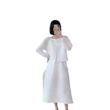Folds 2025 Summer New Solid Color Top Dress High-End Fashion Two Sets Of High-End