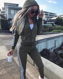 Women's Sports and Leisure Suit Sportswear Zipper Jogging Sportswear Women's Hoodie+pants Sweatshirt 2 Piece Set