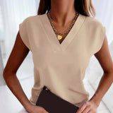 Neck Elegant Simple Blouse Fashion Summer Casual Women Short Sleeve Office Tops Mujer 2023 Ladies Shirts Woman Clothing