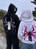 zip-up hoodie with spider