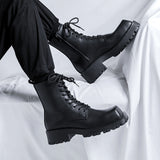 Zingj Boots Men's British Wind 2023 New Platform Thin Martin Boots Black Spring And Autumn Single Boots Side Zipper