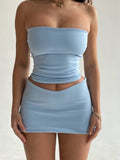 Tube Top And Bodycon Mini Skirt Set-Outfit
