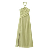 Halter Long Dress Women Summer Backless Dress Woman Off Shoulder Elegant Party Dresses For Women 2023 Sexy Evening