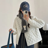 Ling Ge Cotton Dress Female 2024 Autumn And Winter New Cotton-Padded Jacket Short Cotton Thin Puff Coat Korean Small Padded Coat-Outfit