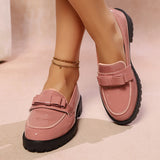 Lofu Shoes Women 2025 Spring And Summer New Roundhead With Thick Bottom Handy Korean Version Comfort Single