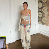 Summer New Women's Hot Girls Street Fashion Fashion Graffiti Print Loose