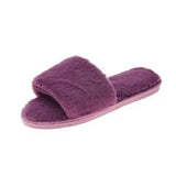 Zingj Slippers Wool Slippers Indoor Home Autumn And Winter Short Plush Flat Bottom Open Drag A Large Size Slippers- Outfit