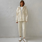 Zingj Autumn Dress On The New Women's Fashion Hoodie Zipper Cardigan Coat Pants Suit Two Sets-Outfit