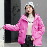 New 2022 Women Short Jacket Winter Thick Hooded Cotton Padded Coats Female Korean Loose Puffer Parkas Ladies