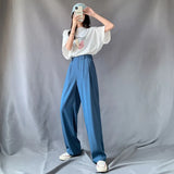 Summer Suit Pants Spring Office Lady New Autumn Candy Solid High Waist Female Straight Long
