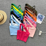 Zingj Version Of Solid Color Versatile Sling Vest Female Inside To Wear 2023 Summer New High Waist Crop Candy Color Small