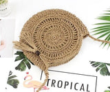 Women Hollow Out Straw Bags Paper Rope Crossbody Bag Bohemian Beach Women Circle