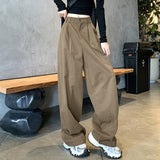 Workwear Trousers Women's Summer Thin 2025 New High-Waisted Leisure Sports Broad-Legged