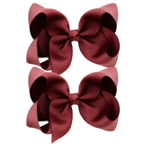 4'' Cute Solid Grosgrain Ribbon Bowknot Hair Clips For Girls Handmade Hairpins Barrettes Headwear Kids Hair