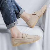 Zingj Shoes Men's Antipombe Men's Leather Shoes Soft Sole One Foot Pedal Lazy Casual Shoes Summer Versatile Fashion Shoes