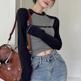 Logo Graphic Long Sleeve Crop Top-Outfit