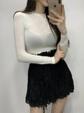 T Shirt Women Cotton Long Sleeve Top T-Shirts Korean Style Slim Elastic Woman Clothes Tee Shirt Spring Camisetas De