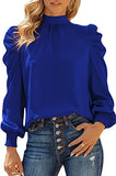 Sleeve Turtleneck Bubble Casual High Collar Loose Top Women's