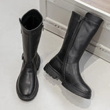 Martin Boots Male Leather Cowhide Parade Boots Knight Leather Boots Men Boots Platform Cowboy Boots