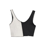 Hollow Out Long Sleeve T-shirt Patchwork Tank + Black Cloak Pullover T-shirt Two Piece Tops Streetwear Crop Tops