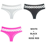 3Pcs/Lot Hollow Out Lingerie Seamless Sexy Panties Women Elasticity Underwear Temptation Middle-waist G String
