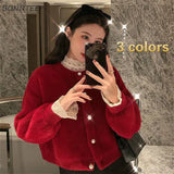Women Solid Knitted Retro Popular Korean Style Jumper Sweaters Newest Daily All-match Loose O-Neck Vintage Soft