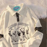 baseball game character letter embroidery long-sleeved POLO shirt women 2022 spring and autumn new couple POLO