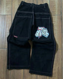 Jeans Vintage Hip-Hop Baggy Jeans Menswear Gothic Trousers With High Waist And Wide Legs 211-0-Outfit