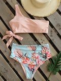 Bikinis Women 2023 New One Shoulder Swimwear High Waist Swimsuit Bandage Bathing Suits Beach Wear Biquini