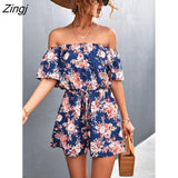 Print Rompers womens jumpsuit Summer 2022 temperament women's shorts jumpsuit fashion casual suit